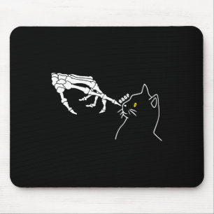 Cat Lover Skeleton Hand Boop Funny Halloween Cat M Mouse Mat