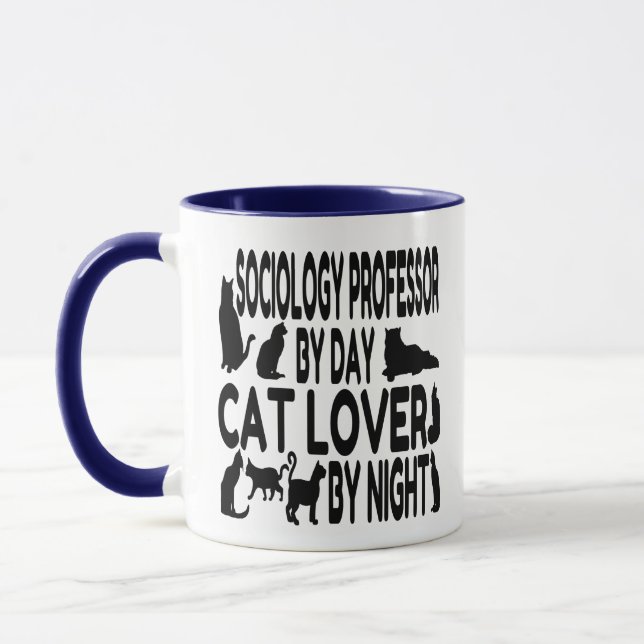 Cat Lover Sociology Professor Mug (Left)