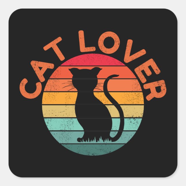 CAT LOVER SQUARE STICKER (Front)