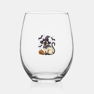 Cat Lover Stemless Wine Glass