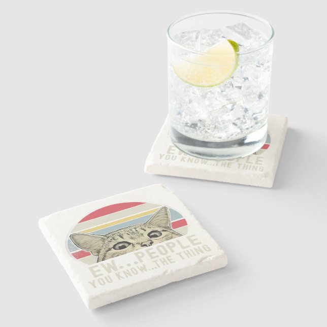 Cat Lover Stone Coaster| Lover Stone Coaster (Side)