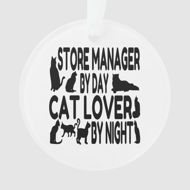 Cat Lover Store Manager Ornament (Front)