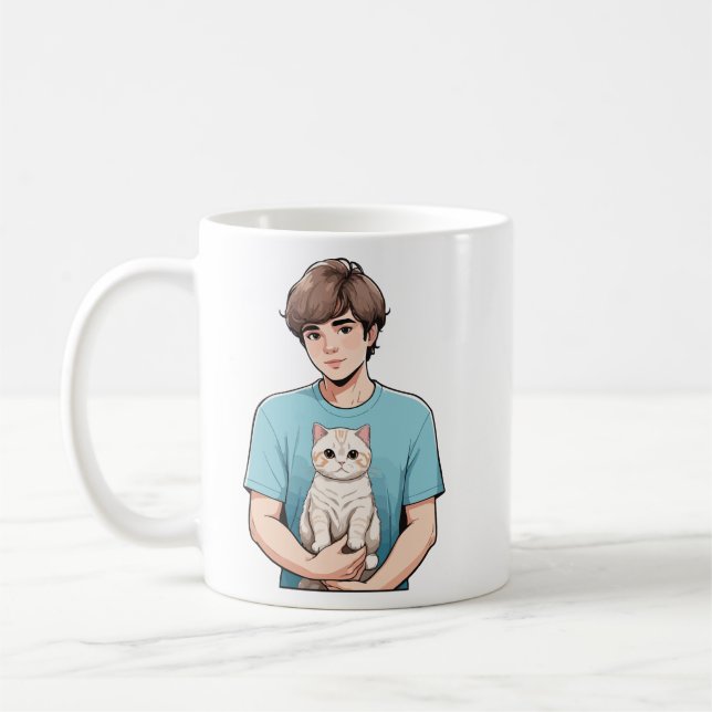 Cat Lover T shirt Coffee Mug (Left)
