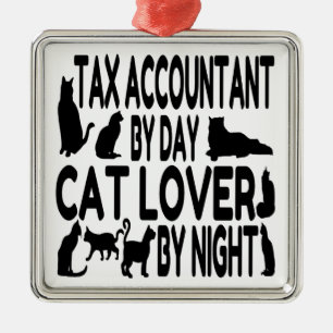 Cat Lover Tax Accountant Metal Tree Decoration