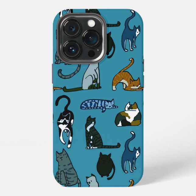 Cat Lover Teal   iPhone Case (Back)