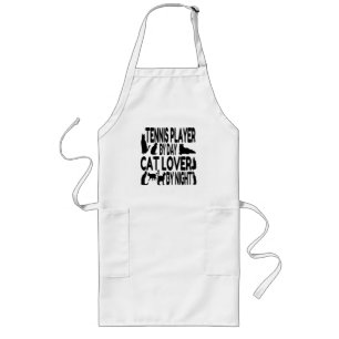 Cat Lover Tennis Player Long Apron