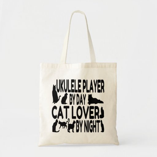 Image of Cat Lover Ukulele Player Tote Bag
