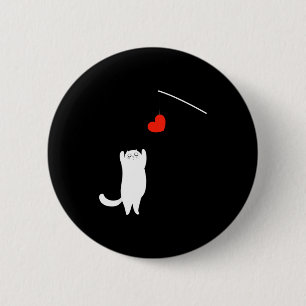 Cat Lover Valentine's Day Animal Affection Love Fu 6 Cm Round Badge