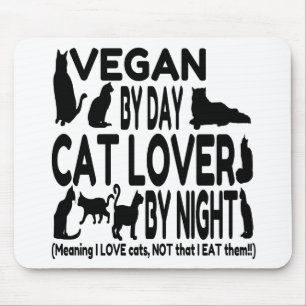 Cat Lover Vegan Funny Mouse Mat