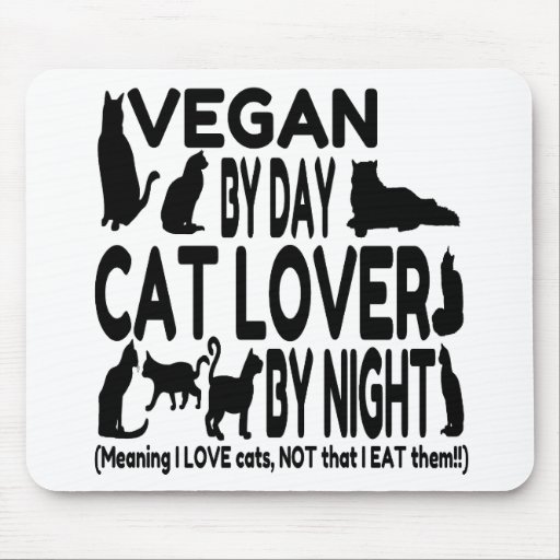 Image of Cat Lover Vegan Funny Mouse Mat