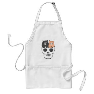 Cat Lover Weird Strange Cats in Skull Dad BBQ  Standard Apron
