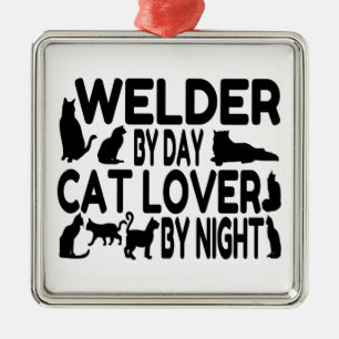 Cat Lover Welder Metal Tree Decoration