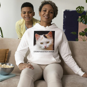 Cat Lover White And Custom Black Quote Pet Photo Hoodie