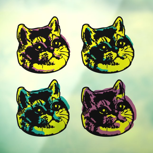 Cat Lover Window Decal Pop Art (Sheet 3)
