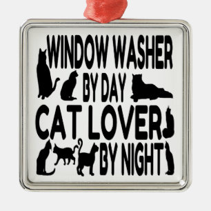 Cat Lover Window Washer Metal Tree Decoration