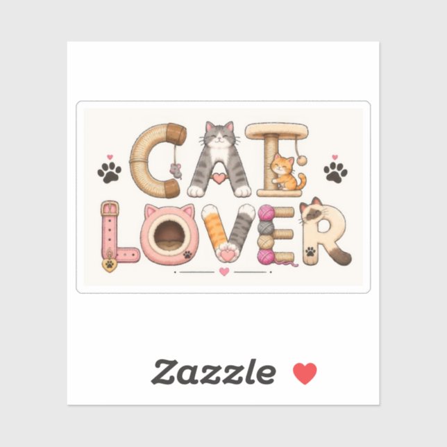 Cat Lover Word Art (Sheet)
