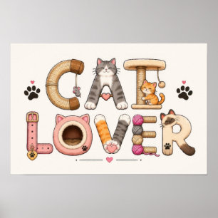 Cat Lover Word Art Poster