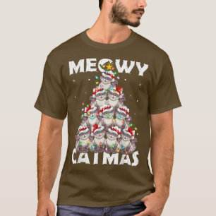 Cat Lover Xmas Matching Meowy Catmas Cat Christmas T-Shirt