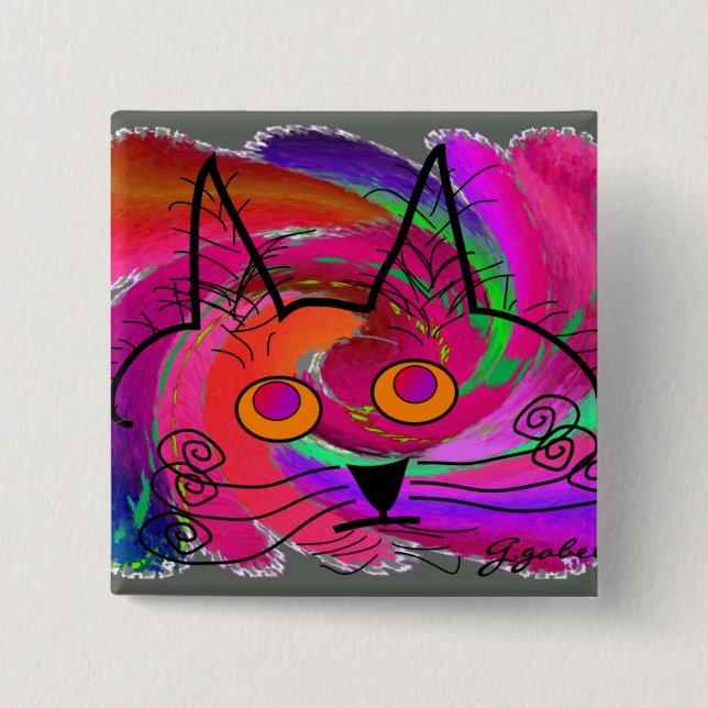Cat Lovers abstract art gifts 15 Cm Square Badge (Front)