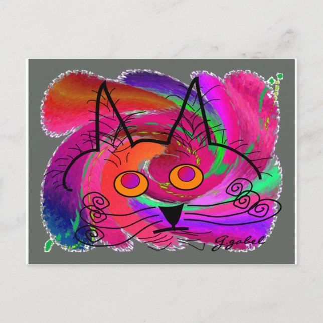 Cat Lovers abstract art gifts Postcard (Front)