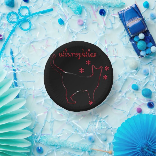 Cat lovers ailurophiles paper plate (Party)