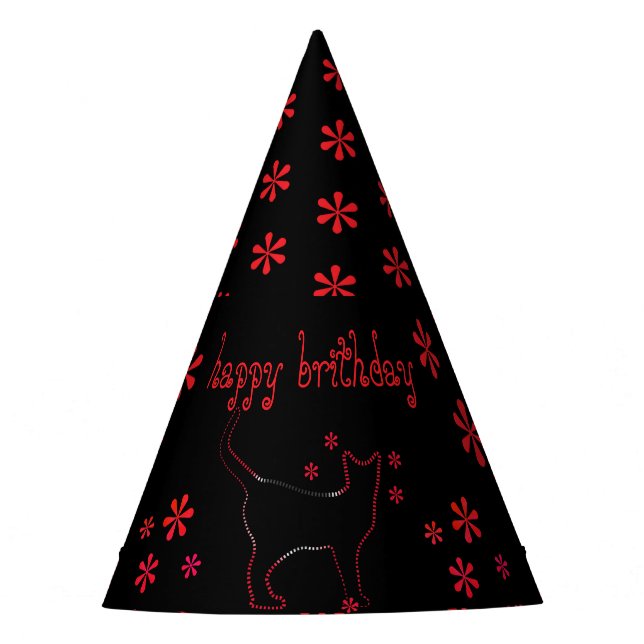 Cat lovers ailurophiles party hat (Front)