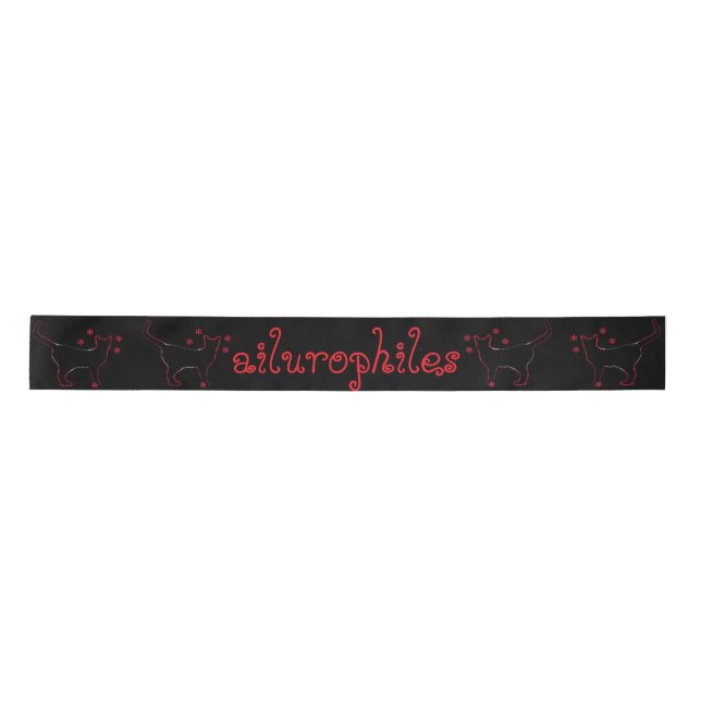 Cat lovers ailurophiles satin ribbon (Front)