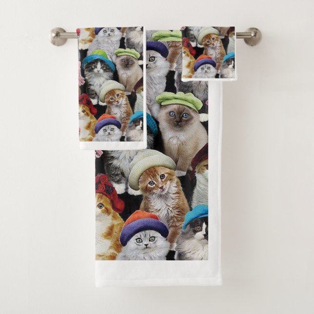 Cat Lovers Bathroom Towel Set (Insitu)