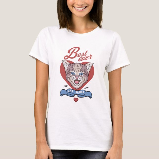 Cat lovers - Best cat mama T-Shirt (Front)