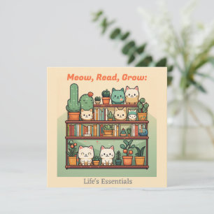 Cat Lovers & Book Lovers & Plant Lovers Holiday Card