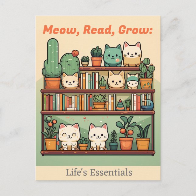 Cat Lovers & Book Lovers & Plant Lovers Postcard (Front)