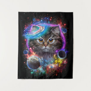 Cat Lovers   Cat In Galaxy Space Cosmos Tapestry