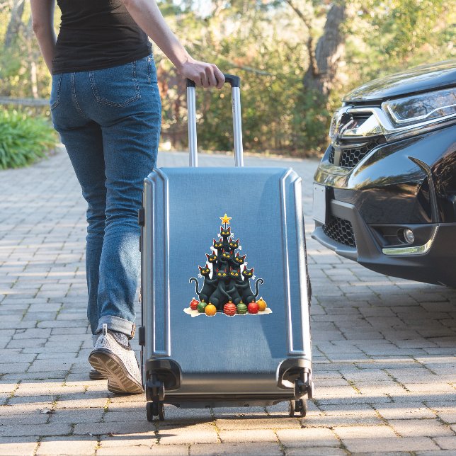 Cat Lovers Cute and Funny Holiday Tree Christmas 2 (Suitcase Insitu)