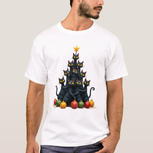 Cat Lovers Cute and Funny Holiday Tree Christmas 2 T-Shirt