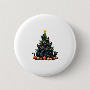 Cat Lovers Cute and Funny Holiday Tree Christmas 3 6 Cm Round Badge