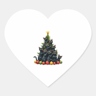 Cat Lovers Cute and Funny Holiday Tree Christmas 3 Heart Sticker