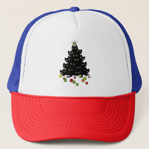 Cat Lovers Cute and Funny Holiday Tree Christmas Trucker Hat