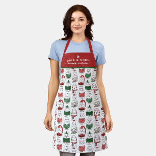 Cat Lovers Cute Funny Festive Christmas Cat Apron