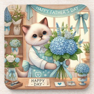 Cat Lovers Father's Day Wishes for Cat Dads Coaster