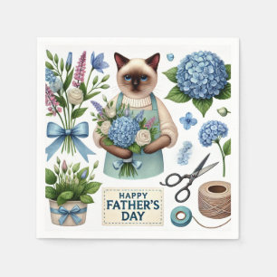 Cat Lovers Father's Day Wishes for Cat Dads  Napkin
