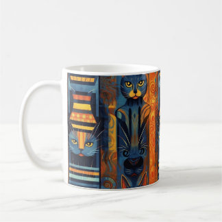 Cat Lovers Geometric Gothic Art Coffee Mug