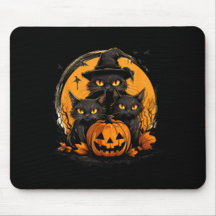 Cat Lovers Halloween Costume - Black Cat Witch Mouse Mat