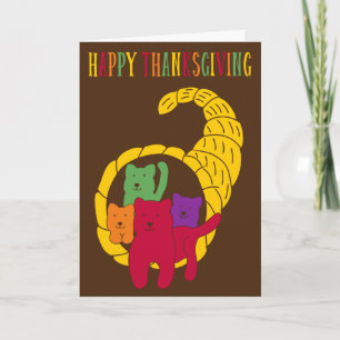 Cat Lovers Happy Thanksgiving Card