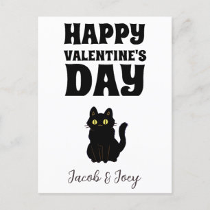 cat lovers, Happy valentines day personalise name Postcard