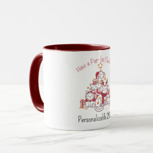 Cat Lovers Have a Pur-fect Christmas Red Mug