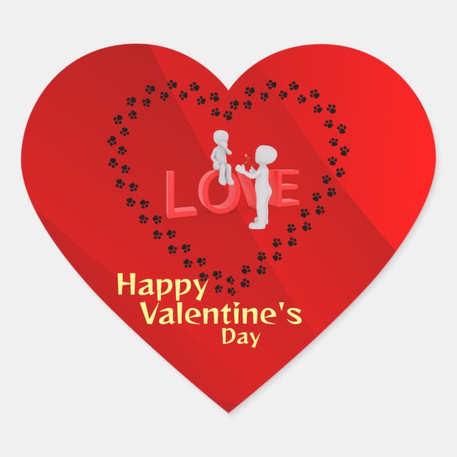 Cat lovers  heart sticker (Front)