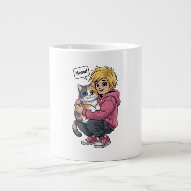Cat lovers large coffee mug (Front)