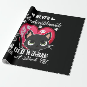 Cat Lovers   Love Cat Woman Black Cat Owner Gift Wrapping Paper