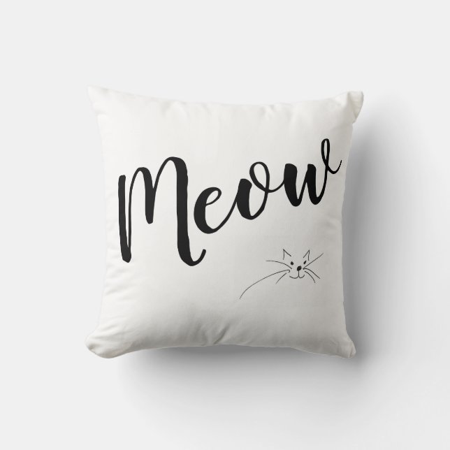 Cat Lover's Meow Cushion (Front)