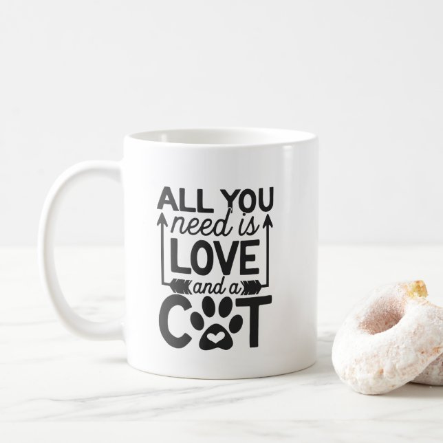 Cat Lovers Mug with Sayings (With Donut)